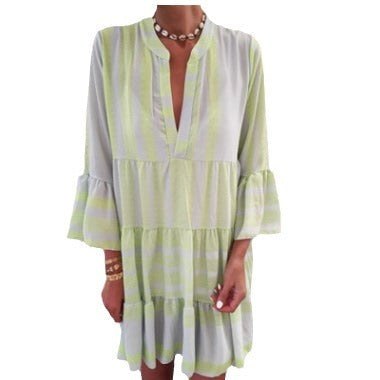 Celia Casual Wrap Dress in Yellow