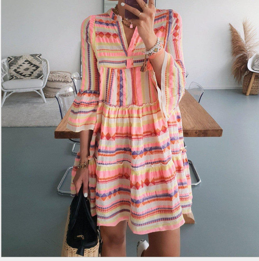 Celia Casual Wrap Dress in Yellow
