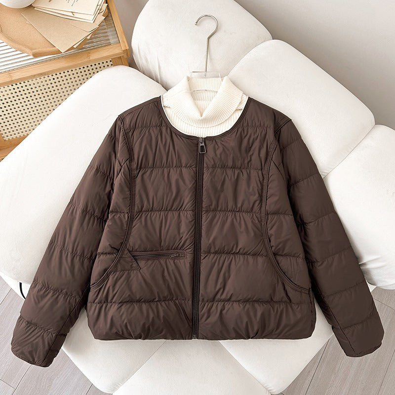 Celia Comfortable Jacket with Pockets in Brown