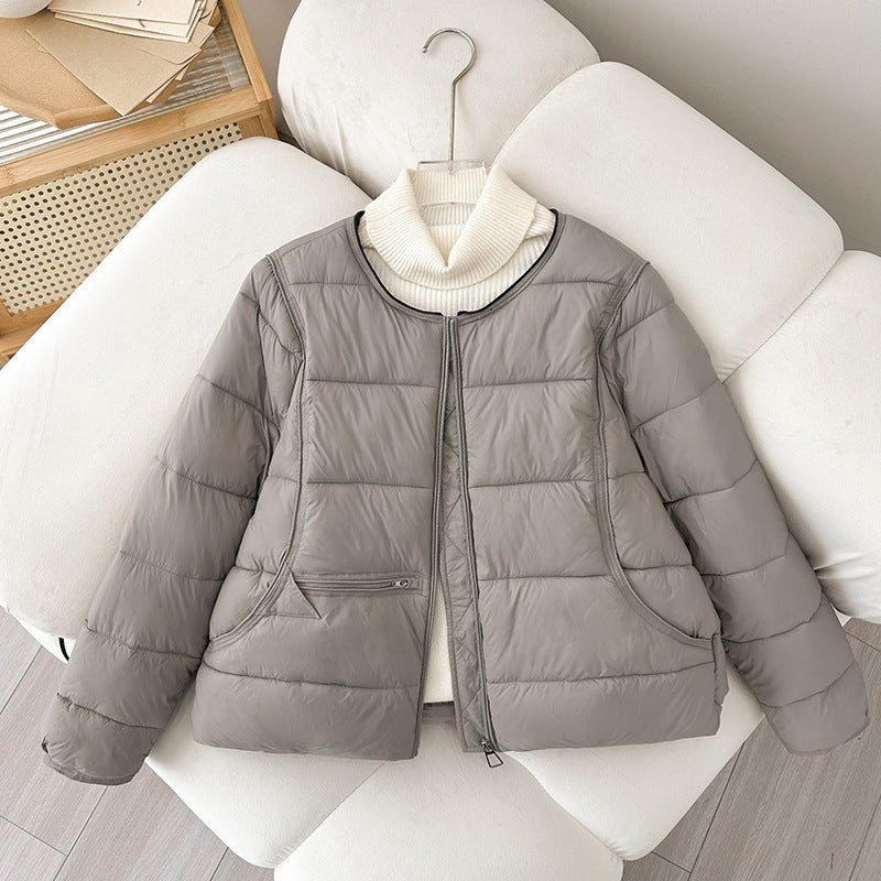 Celia Comfortable Jacket with Pockets in Light Grey