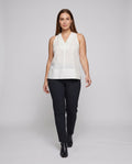 Celia Elegant Linen Top with V-Neck