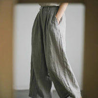Celia Elegant Linen Trousers with Pockets