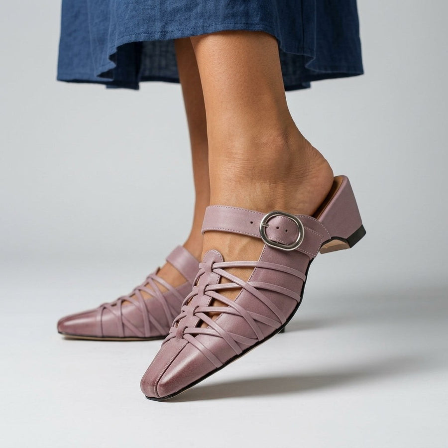Celine Buckle Mule in Lavender