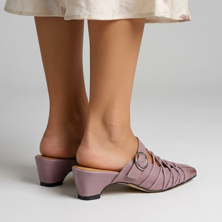 Celine Buckle Mule in Lavender