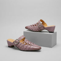 Celine Buckle Mule in Lavender