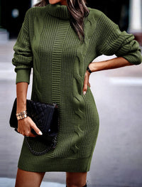 Celine Knit Dress in Military Green
