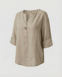 Celine Linen Shirt in Apricot
