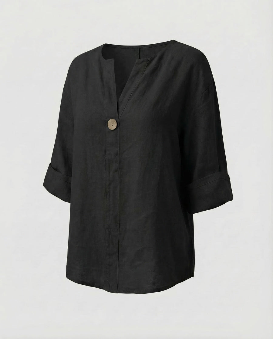 Celine Linen Shirt in Black