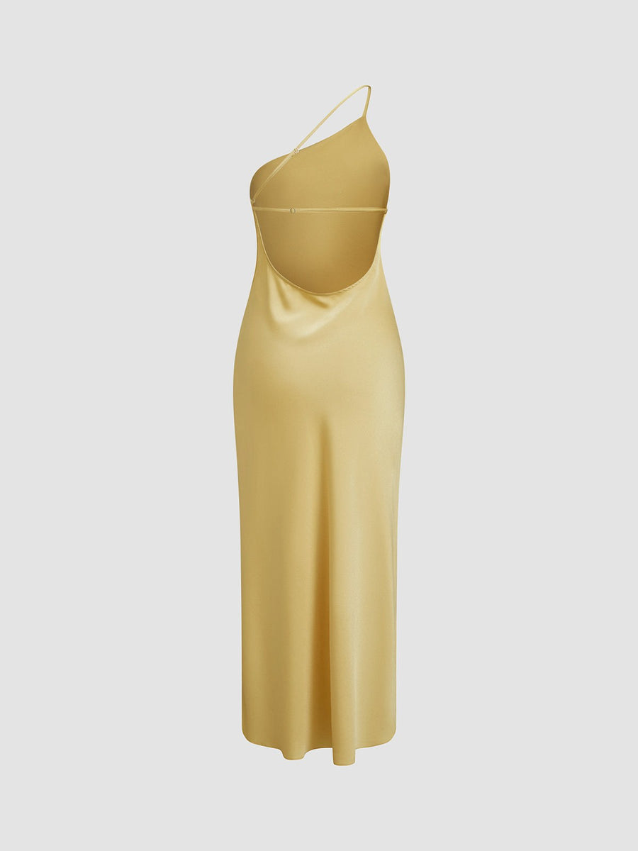 Celine Satin Dress with Side Split