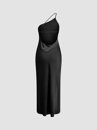 Celine Satin Dress with Side Split