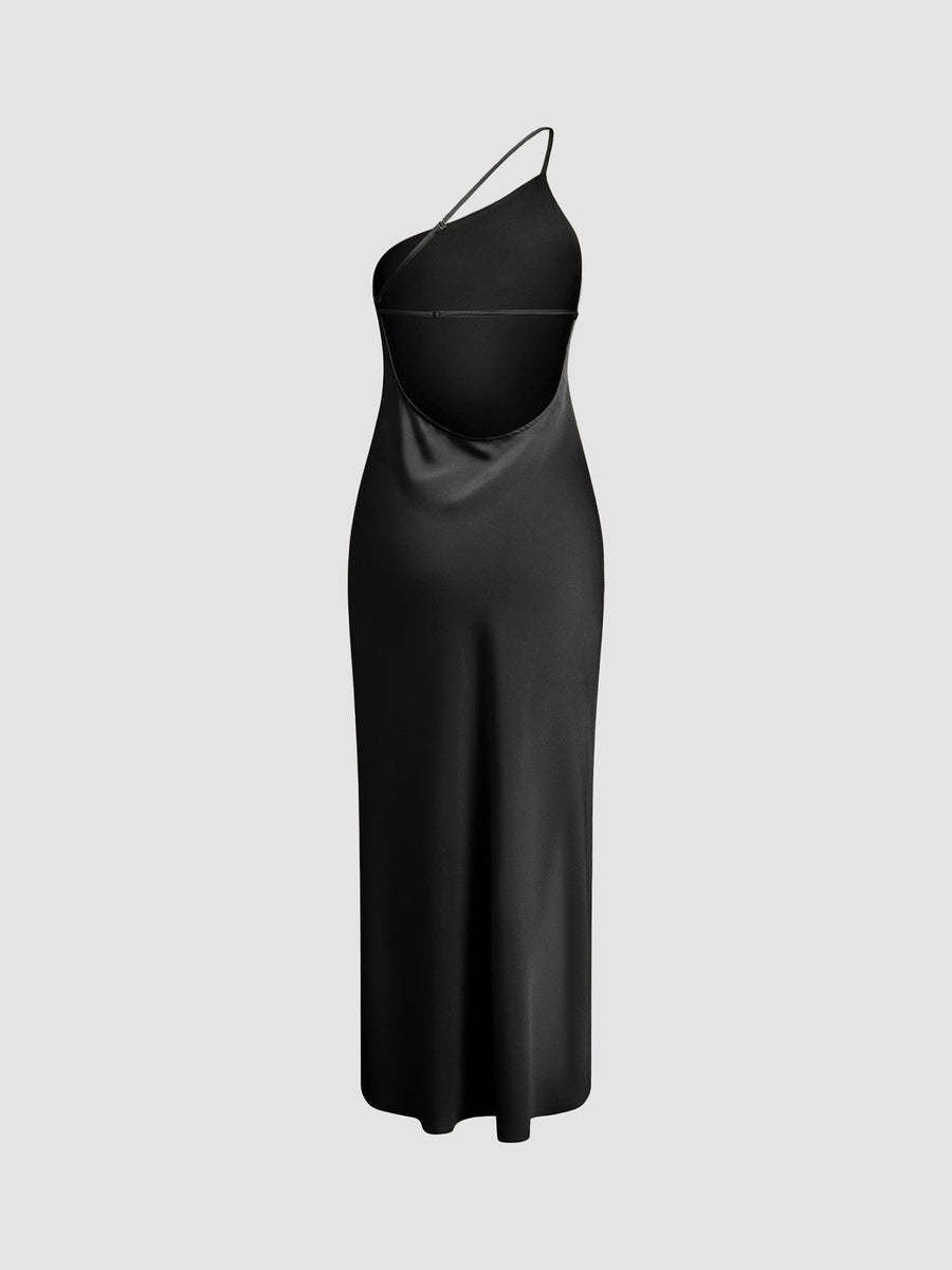 Celine Satin Dress with Side Split