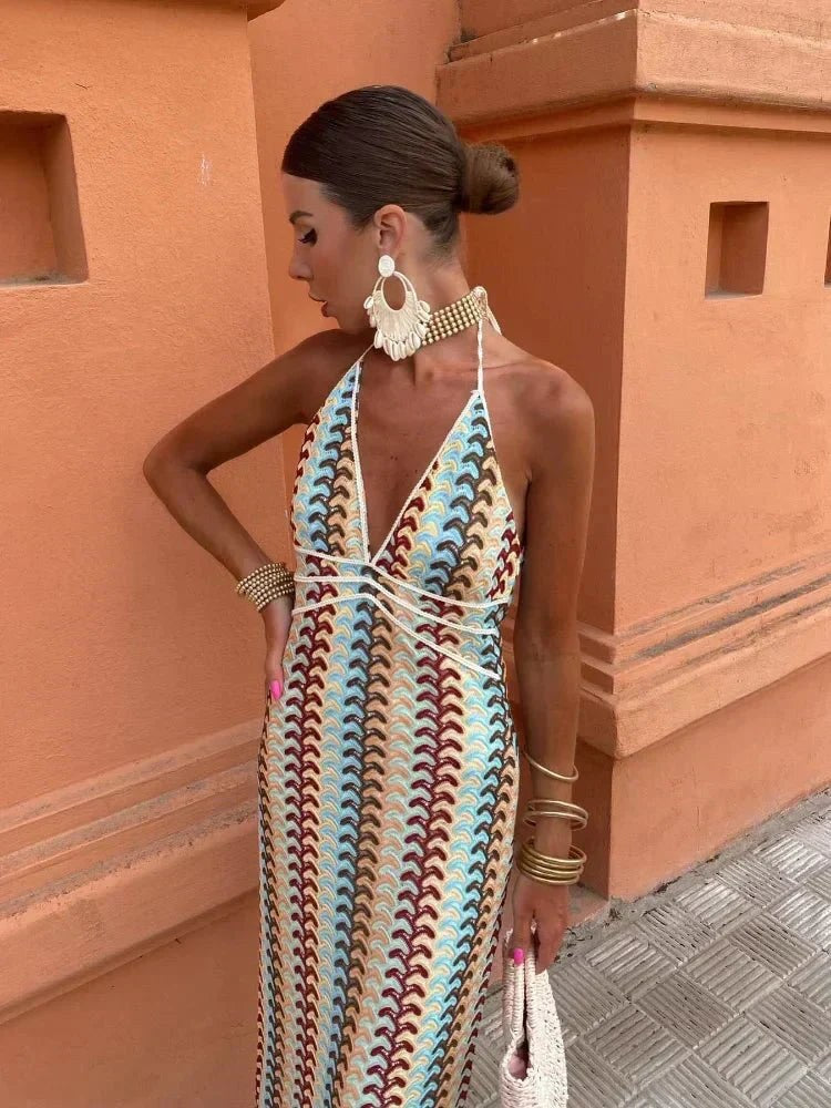 Cerai™ Modern Elegant Long Dress in Multicoloured