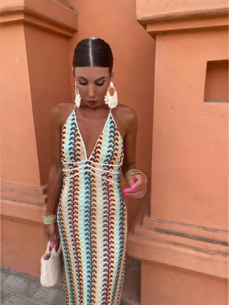Cerai™ Modern Elegant Long Dress in Multicoloured