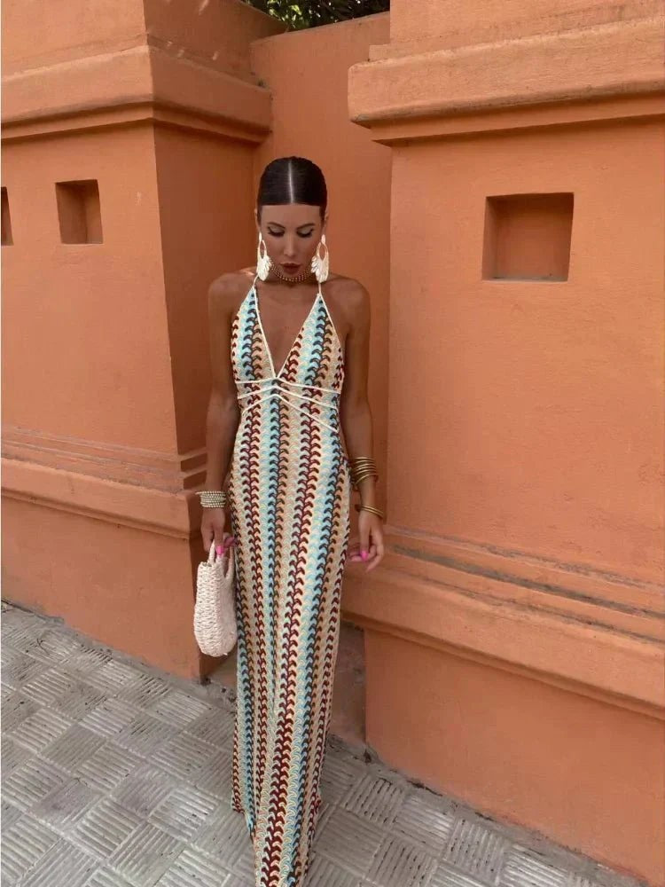 Cerai™ Modern Elegant Long Dress in Multicoloured