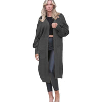 Charlotte Casual Coat with Pockets and Hood in Dark Grey
