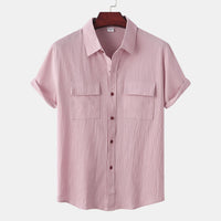 Charlotte Casual Shirt with Short Sleeve and Chest Pocket in Pink