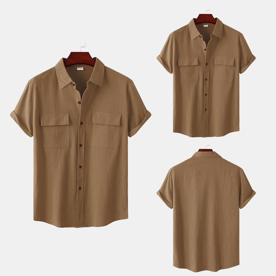 Charlotte Casual Shirt with Short Sleeve and Chest Pocket in Yellow