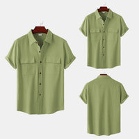 Charlotte Casual Shirt with Short Sleeve and Chest Pocket in Yellow