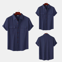 Charlotte Casual Shirt with Short Sleeve and Chest Pocket in Yellow