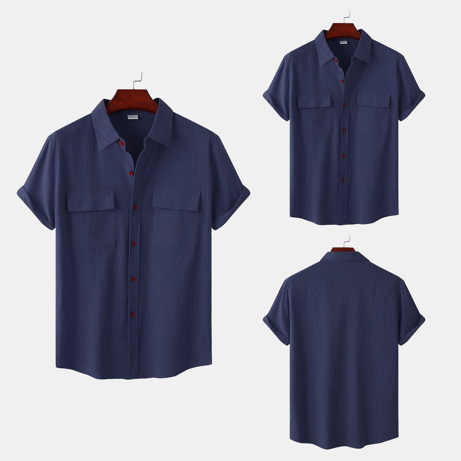 Charlotte Casual Shirt with Short Sleeve and Chest Pocket in Yellow