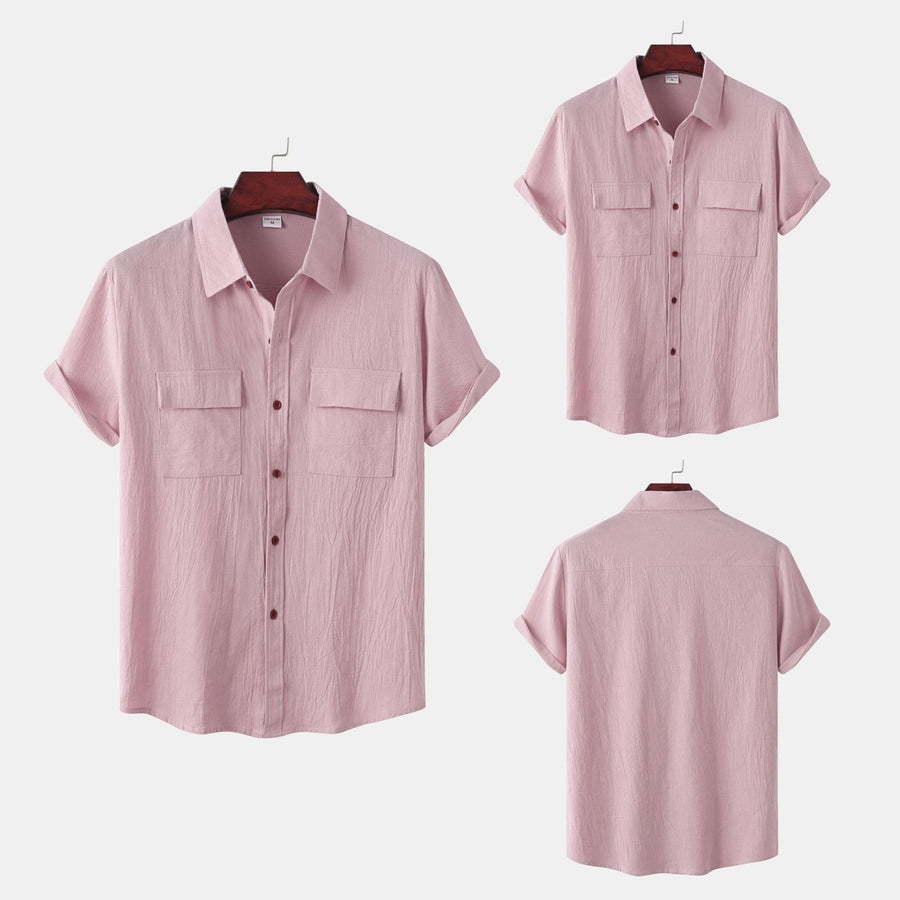 Charlotte Casual Shirt with Short Sleeve and Chest Pocket in Yellow