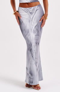 Bianca Maxi Skirt - Grey Body Print