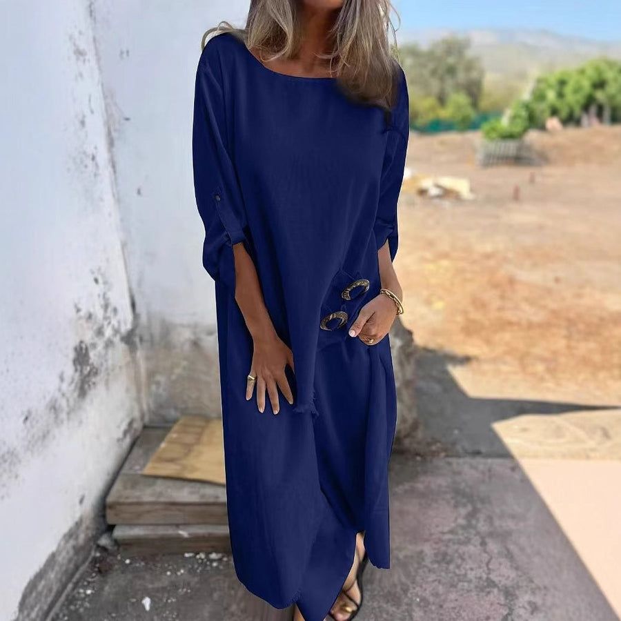 Chiara Casual Maxi Dress in Indigo