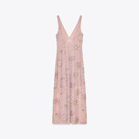 Chiara Elegant Maxi Dress with V-Neck in Purple