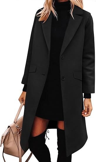 Chiara Elegant Trench Coat in Black
