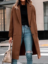 Chiara Elegant Trench Coat in Coffee
