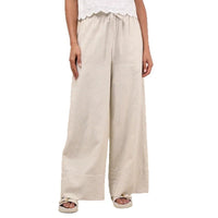 Chiara Linen Trousers with Elastic Waist and Pockets