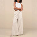 Chiara Linen Trousers with Elastic Waist and Pockets