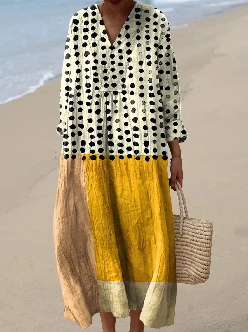 Claire™ Midi Dress in Black/Yellow