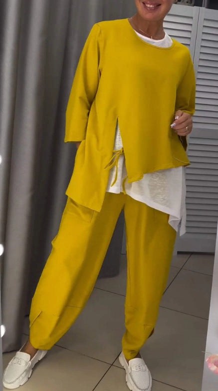 Clara Casual Two Piece Set in Yellow