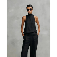 Women's Two-Piece Set High Neck - Wide Leg Trousers