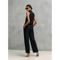 Women's Two-Piece Set High Neck - Wide Leg Trousers