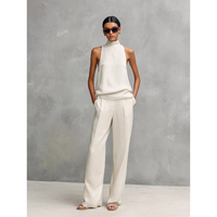 Women's Two-Piece Set High Neck - Wide Leg Trousers