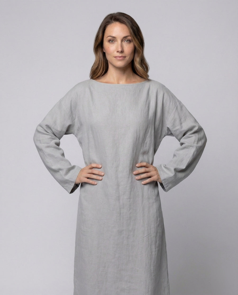 Clara Linen Dress with Oversized
