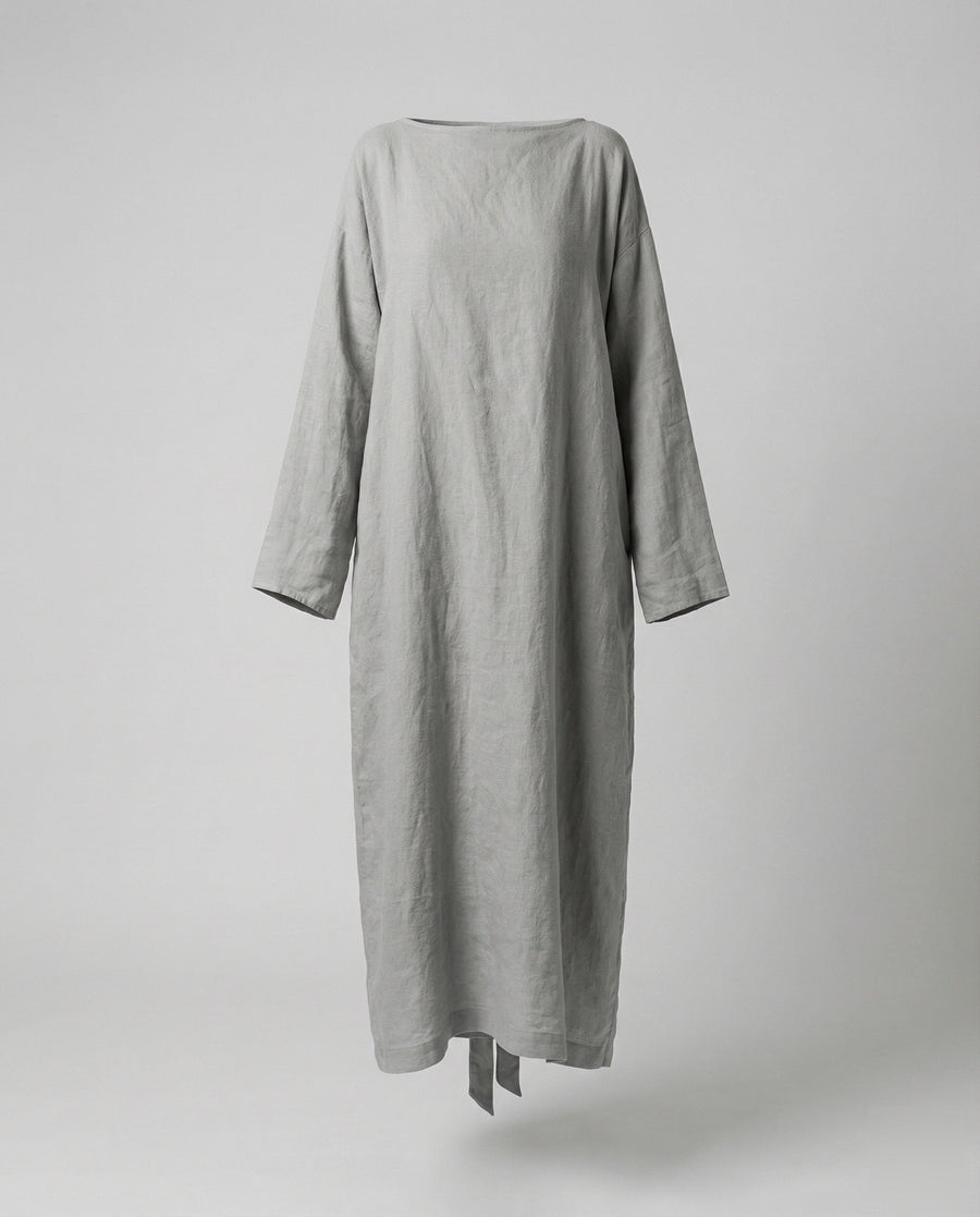 Clara Linen Dress with Oversized in Grey