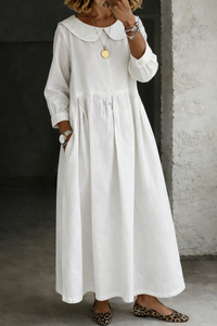 Clara | Peter Pan Collar Relaxed Denim Dress