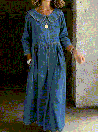 Clara | Peter Pan Collar Relaxed Denim Dress