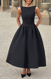 Regine Midi Dress – Black