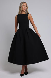 Regine Midi Dress – Black