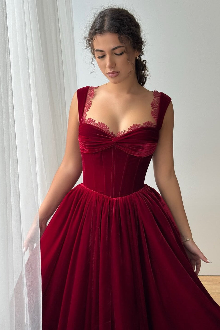 Manon A-Line Velvet Prom Dress