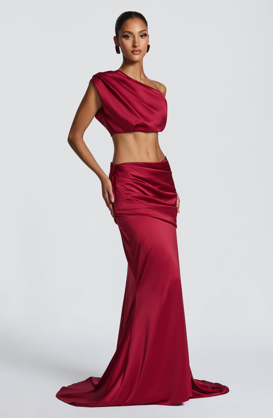 Iona Maxi Skirt in Burgundy