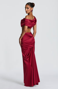 Iona Maxi Skirt in Burgundy