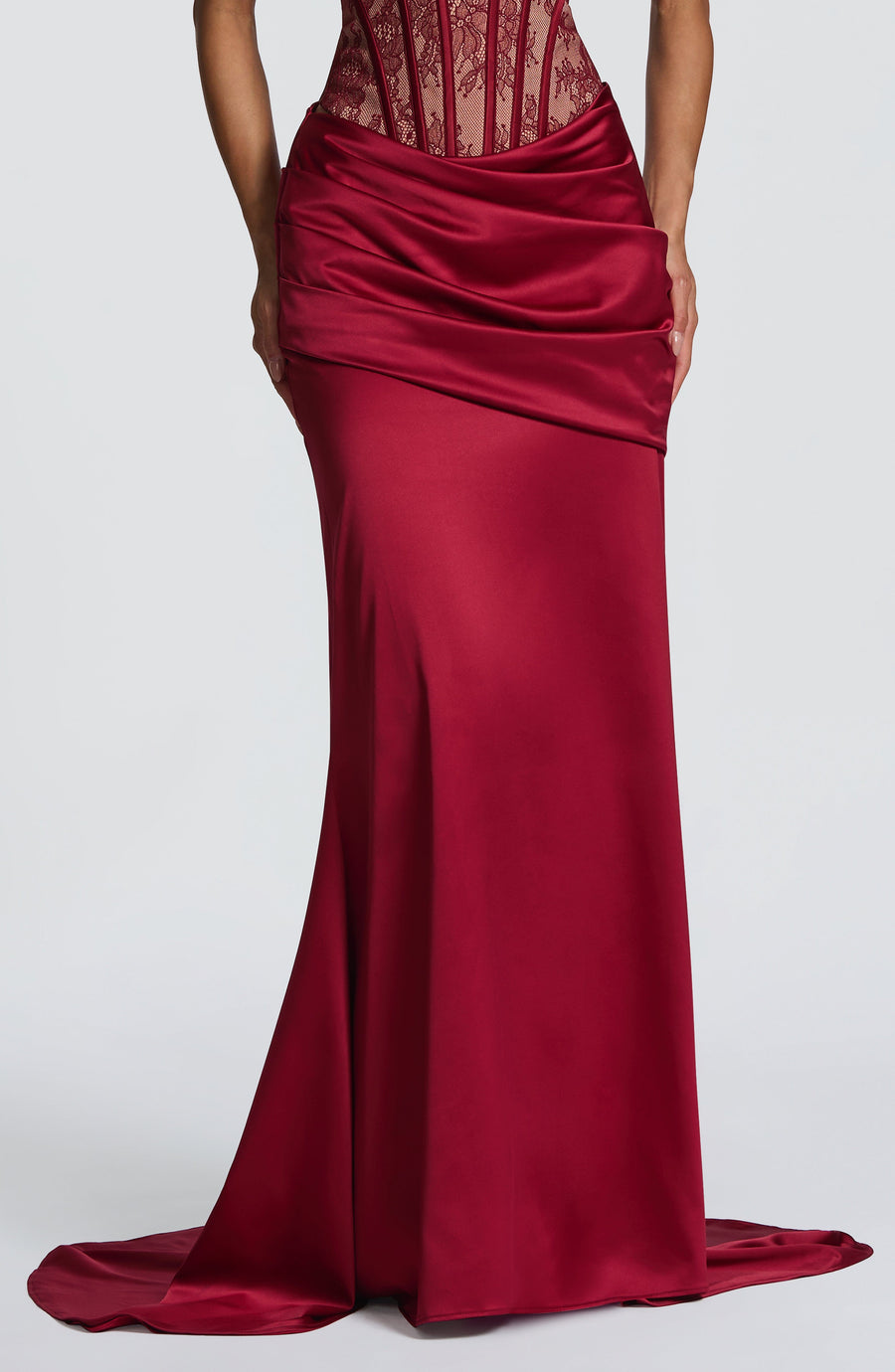 Iona Maxi Skirt in Burgundy