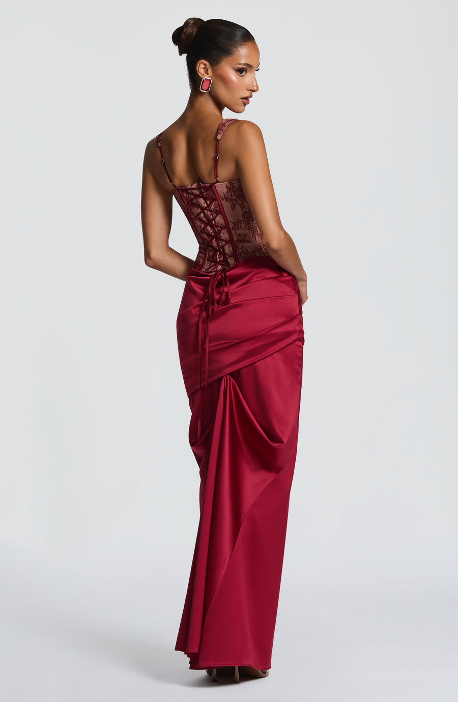 Iona Maxi Skirt in Burgundy
