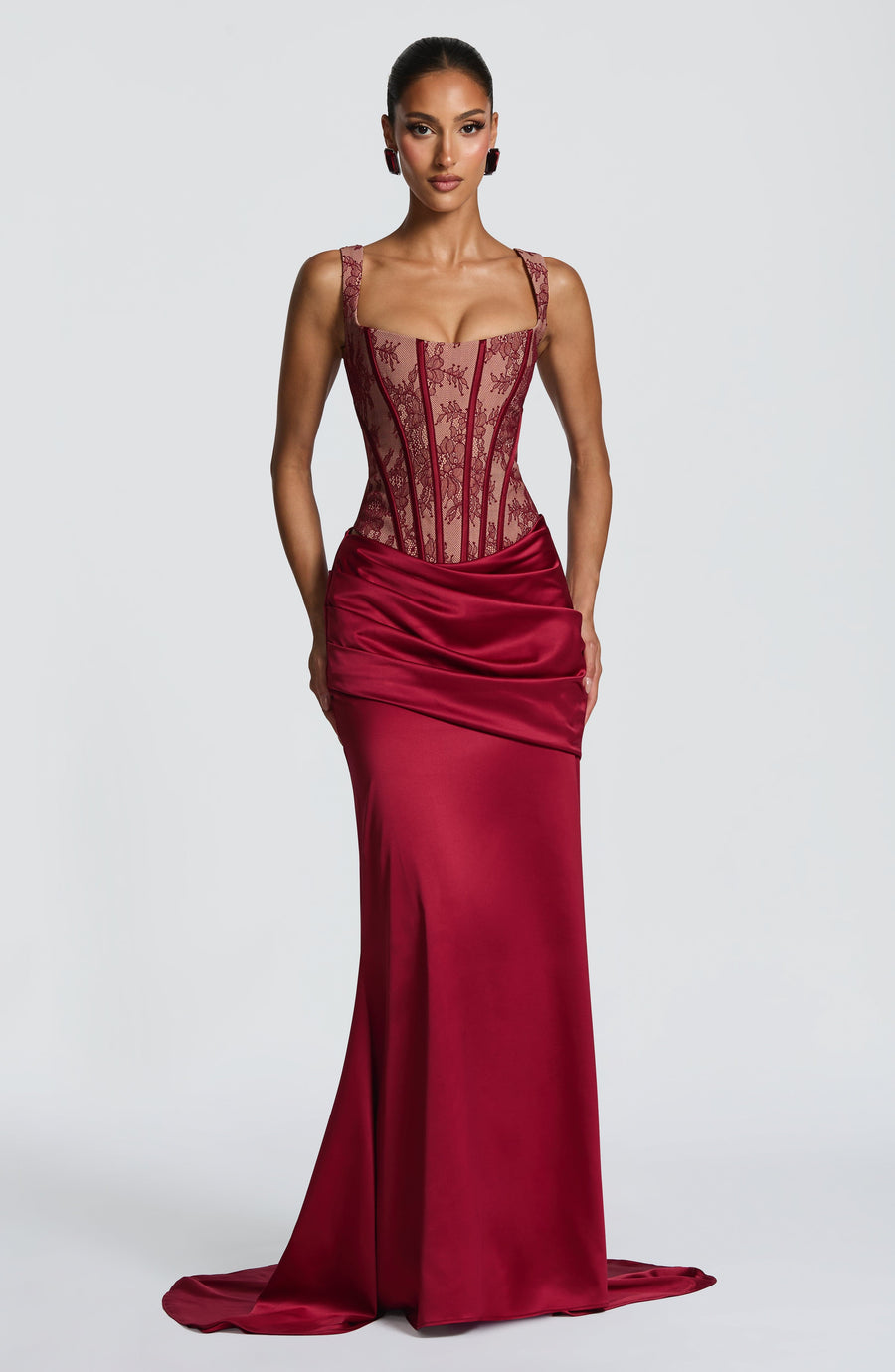 Iona Maxi Skirt in Burgundy