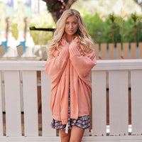 Clementine Knit Cardigan with Hood in Pink